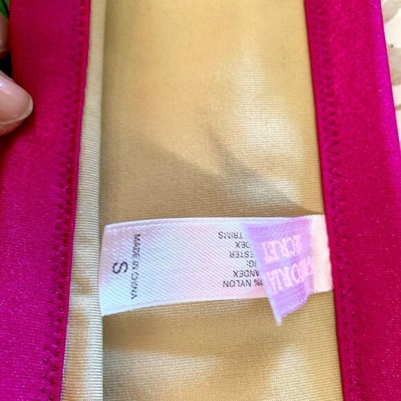 Victorias Secret Swimsuit Bikini Logo Design Not Padded Multi Color S/M - Picture 3 of 4